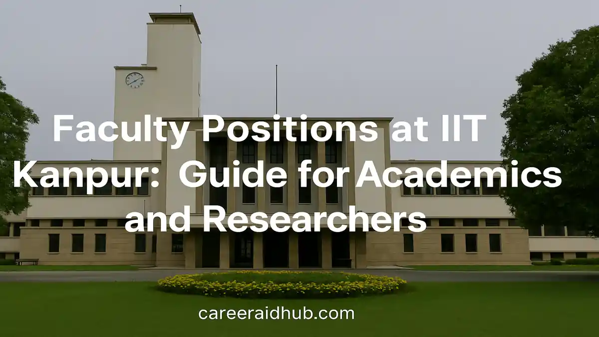 Faculty hiring process at IIT Kanpur across engineering, science, and humanities departments with online application