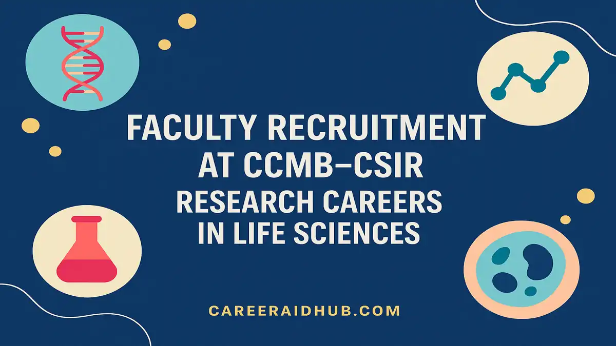 Faculty recruitment at CCMB-CSIR in India for scientists in life sciences and biotechnology fields