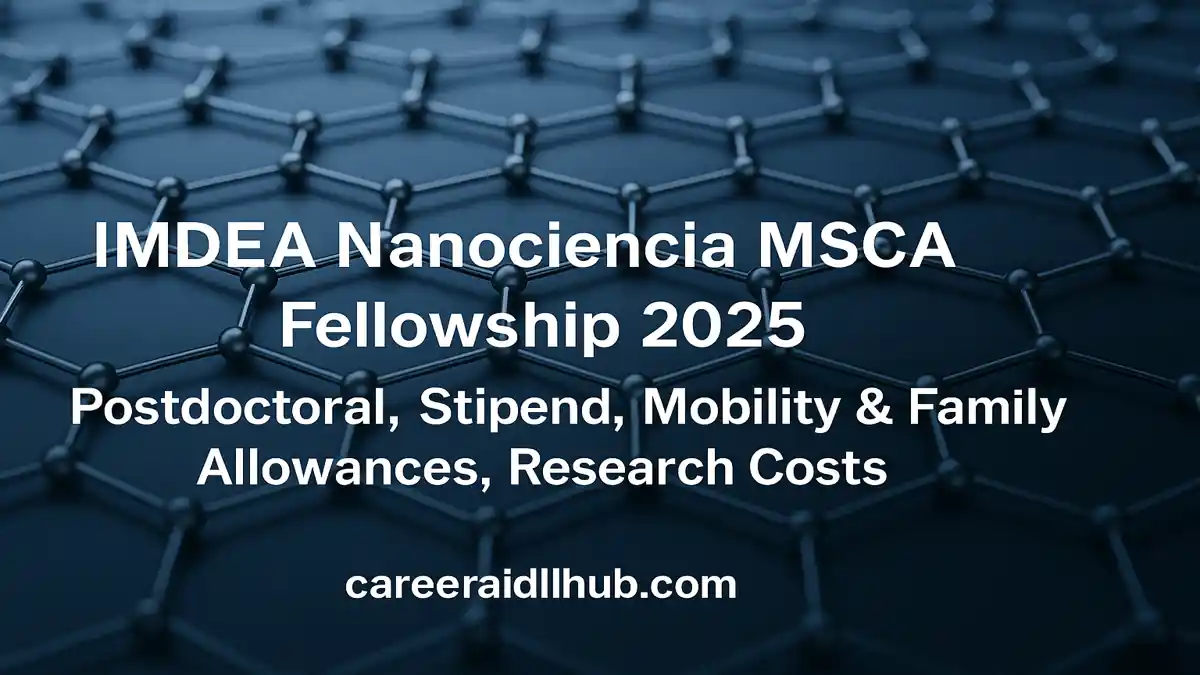 Graphene lattice illustration for IMDEA Nanociencia MSCA Postdoctoral Fellowship program in nanotechnology.