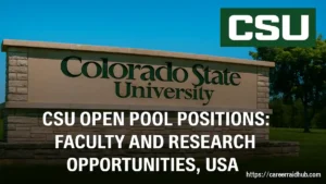Open pool faculty and research positions at Colorado State University with flexible hiring options