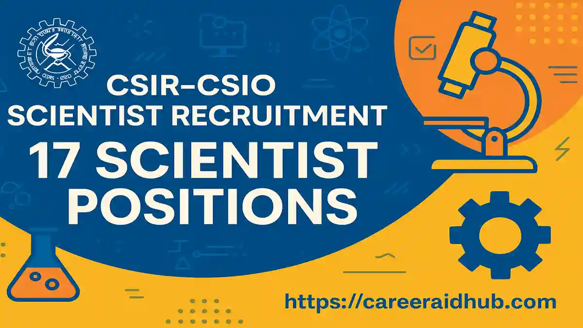 Scientist recruitment opportunity at CSIR-CSIO Chandigarh for instrumentation and optics research positions