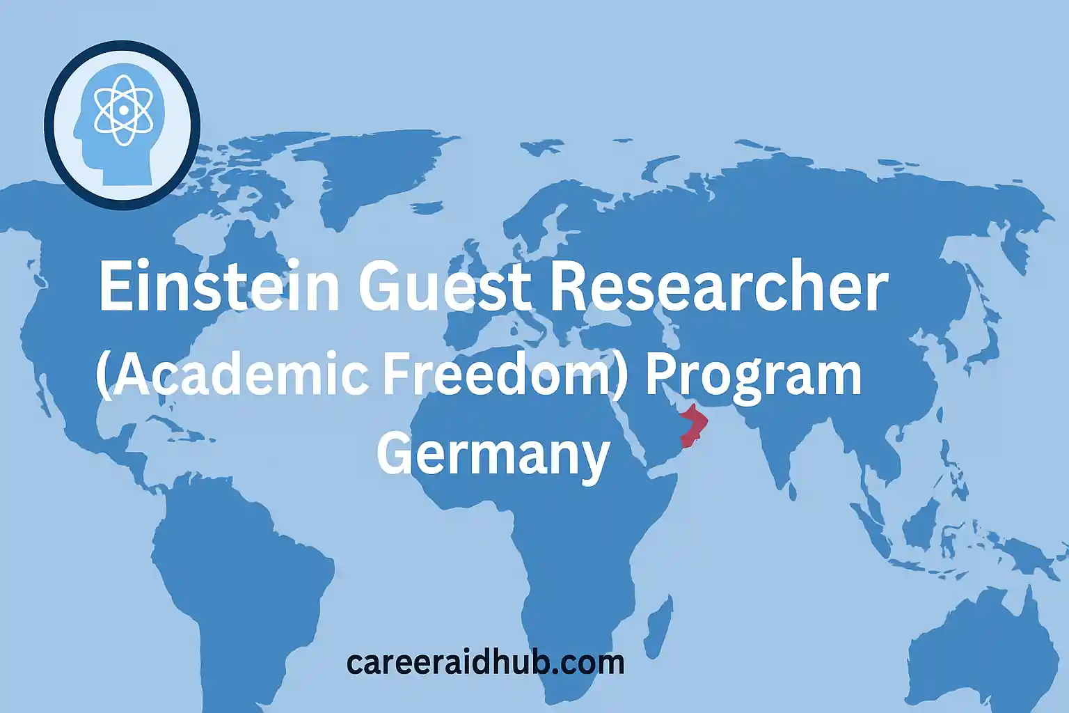 Map highlighting Germany with title text about Einstein Guest Researcher Program for academic freedom scholars.