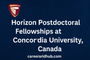 Concordia University postdoctoral fellowship banner with research highlights and Montreal city background.