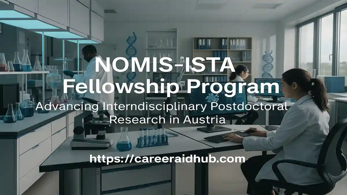 Interdisciplinary research icons highlighting NOMIS-ISTA postdoctoral fellowship opportunity in Austria