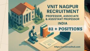 VNIT Nagpur faculty recruitment visual with position details and deadlines for academic job seekers