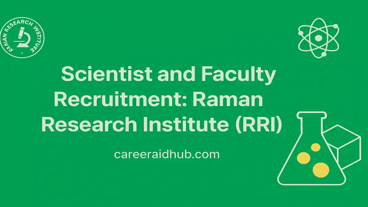 Raman Research Institute Bengaluru research faculty recruitment advertisement call for applications physics astrophysics quantum science