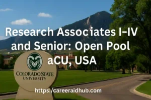 Colorado State University research associate open pool positions across multiple levels and academic disciplines