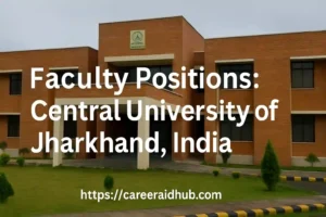 Central University of Jharkhand faculty recruitment advertisement for Professors, Associate Professors, and Assistant Professors teaching positions