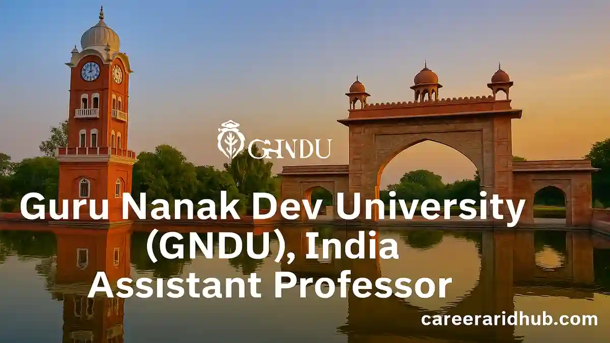 GNDU Assistant Professor Special Education recruitment notice with key details for candidates applying in Amritsar.