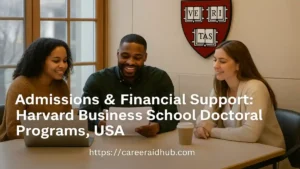 Harvard Business School doctoral students receiving tuition, stipend, and health insurance through full financial support package