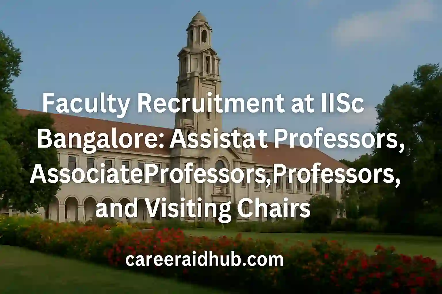 Indian Institute of Science Bangalore faculty recruitment positions, academic jobs, eligibility, benefits, application process