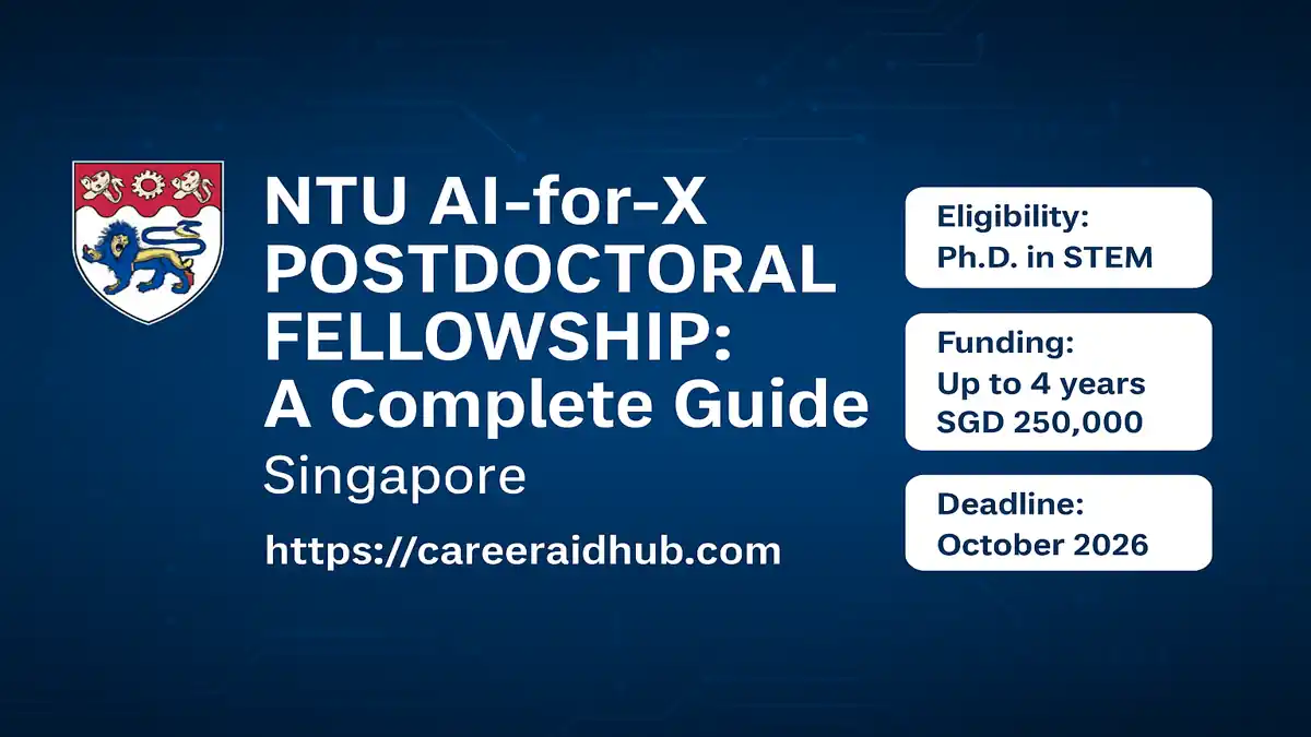 NTU AI-for-X Postdoctoral Fellowship in Singapore offering research funding, mentorship, and AI training opportunities for early-career scholars