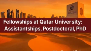 Qatar University fellowships, scholarships, assistantships, postdoctoral opportunities overview with application steps, eligibility, coverage, timelines, tips