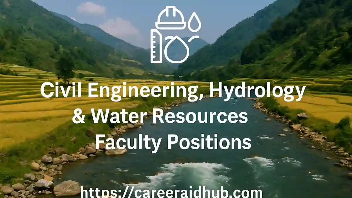 Explore civil engineering, hydrology and water resources faculty jobs in India. Find curated openings and apply with confidence.