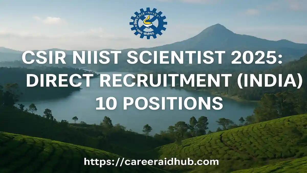 CSIR NIIST scientist recruitment notice for direct recruitment positions in India research careers and opportunities