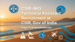 CSIR NIO Technical Assistant recruitment graphic for Group B ocean research careers at Goa centre