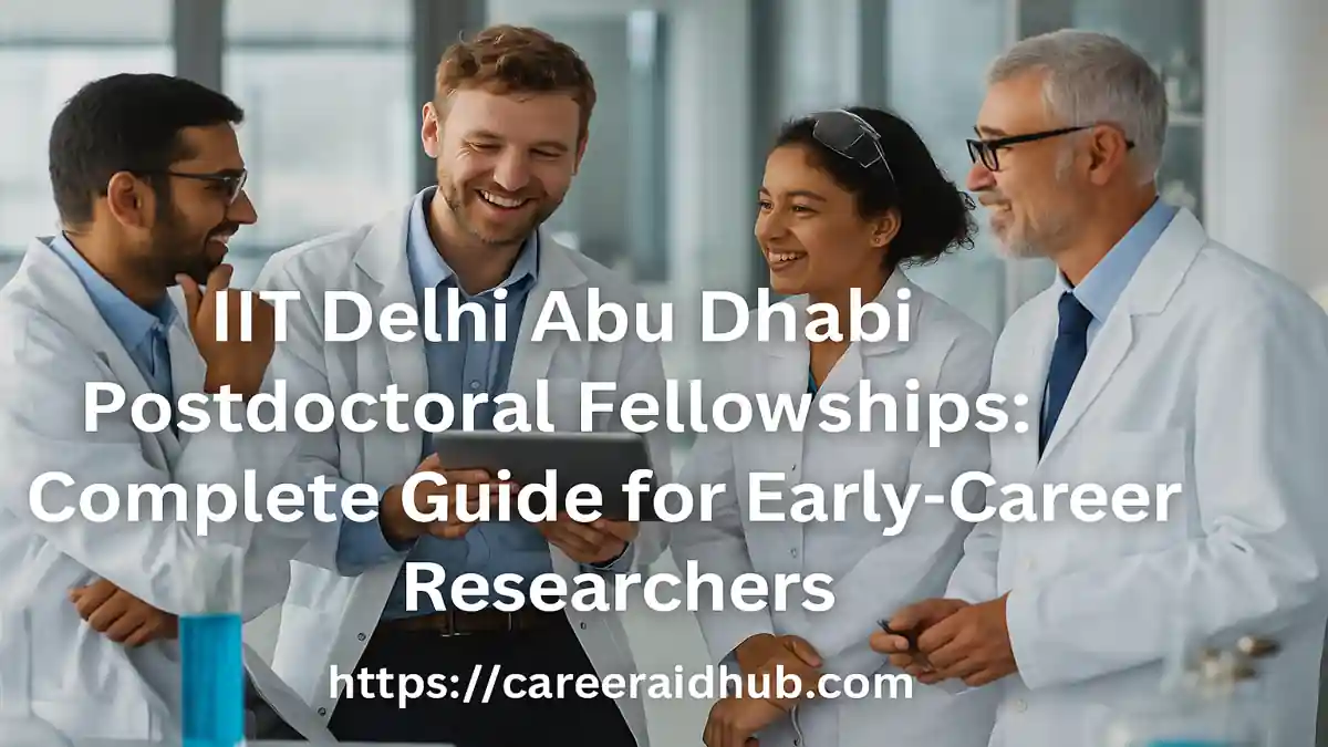 IIT Delhi Abu Dhabi campus view showcasing postdoctoral fellowships, research labs, innovation hub and science