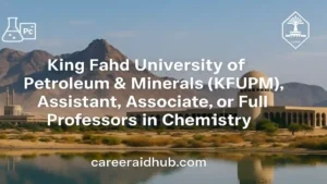 KFUPM campus promoting chemistry faculty jobs for assistant, associate and full professors in Saudi Arabia.