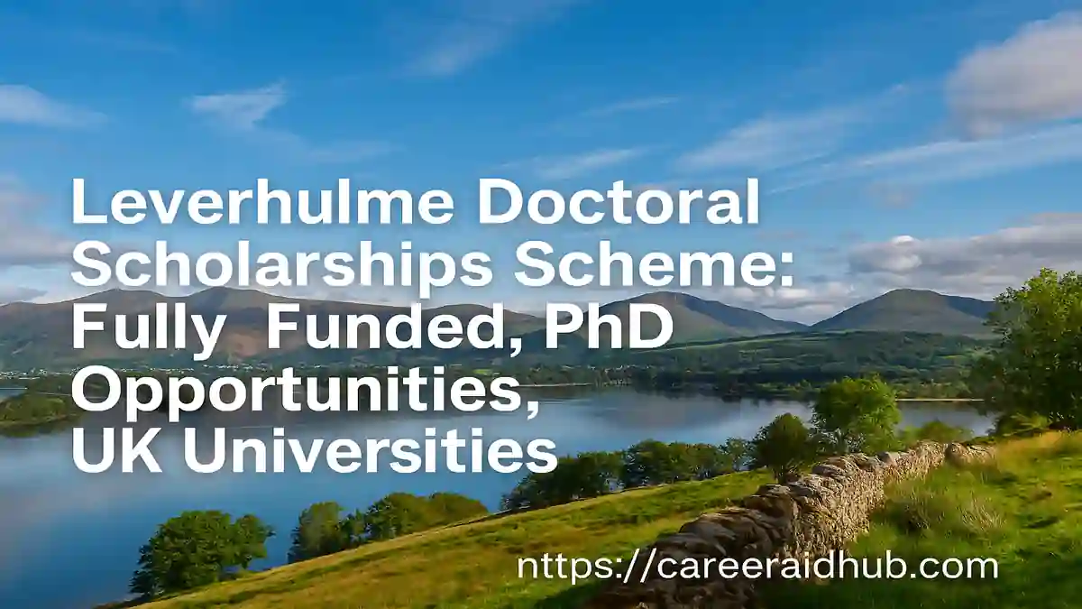 Banner for Leverhulme Doctoral Scholarships in UK showing PhD research, funding and interdisciplinary study opportunities
