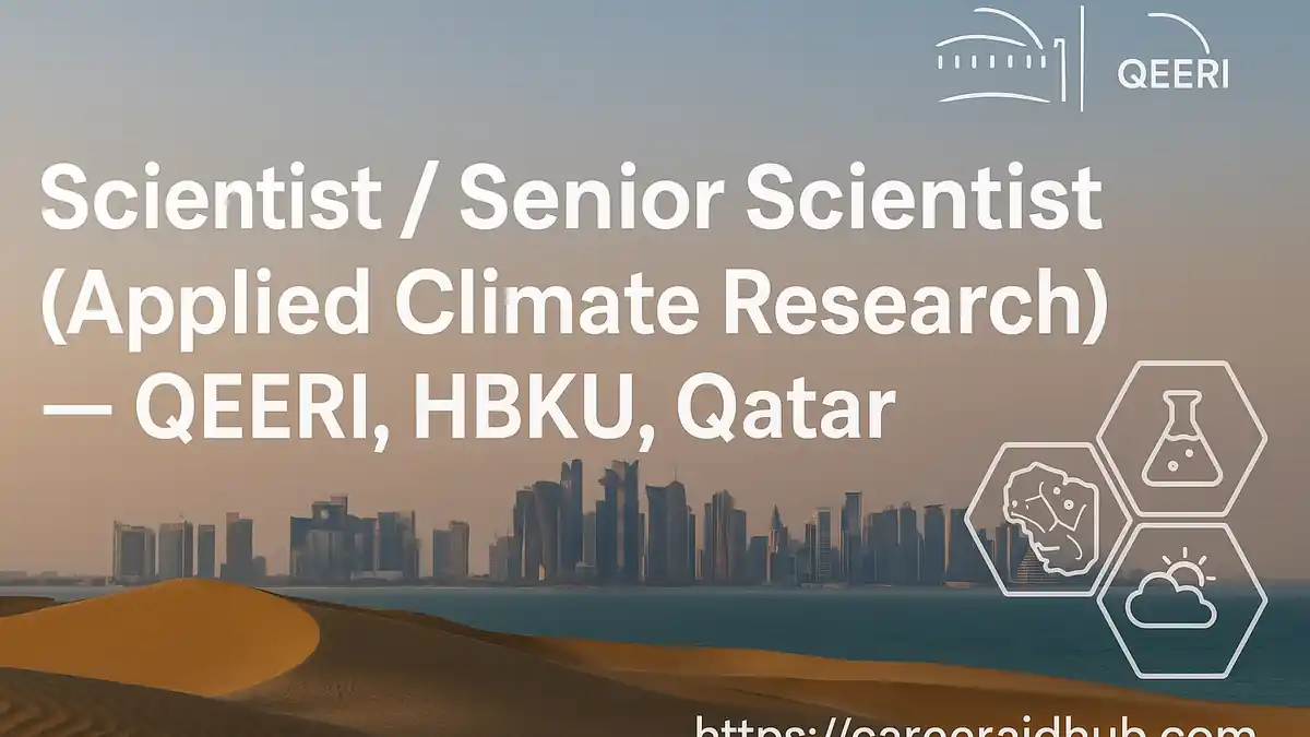 QEERI Scientist Senior Scientist applied climate research role in Qatar focusing regional modeling and adaptation