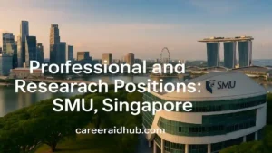 Singapore Management University campus skyline highlighting professional and research career opportunities at SMU in Singapore