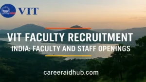 VIT faculty recruitment poster showcasing multi-campus academic jobs at Vellore Chennai VITAP Bhopal India campuses