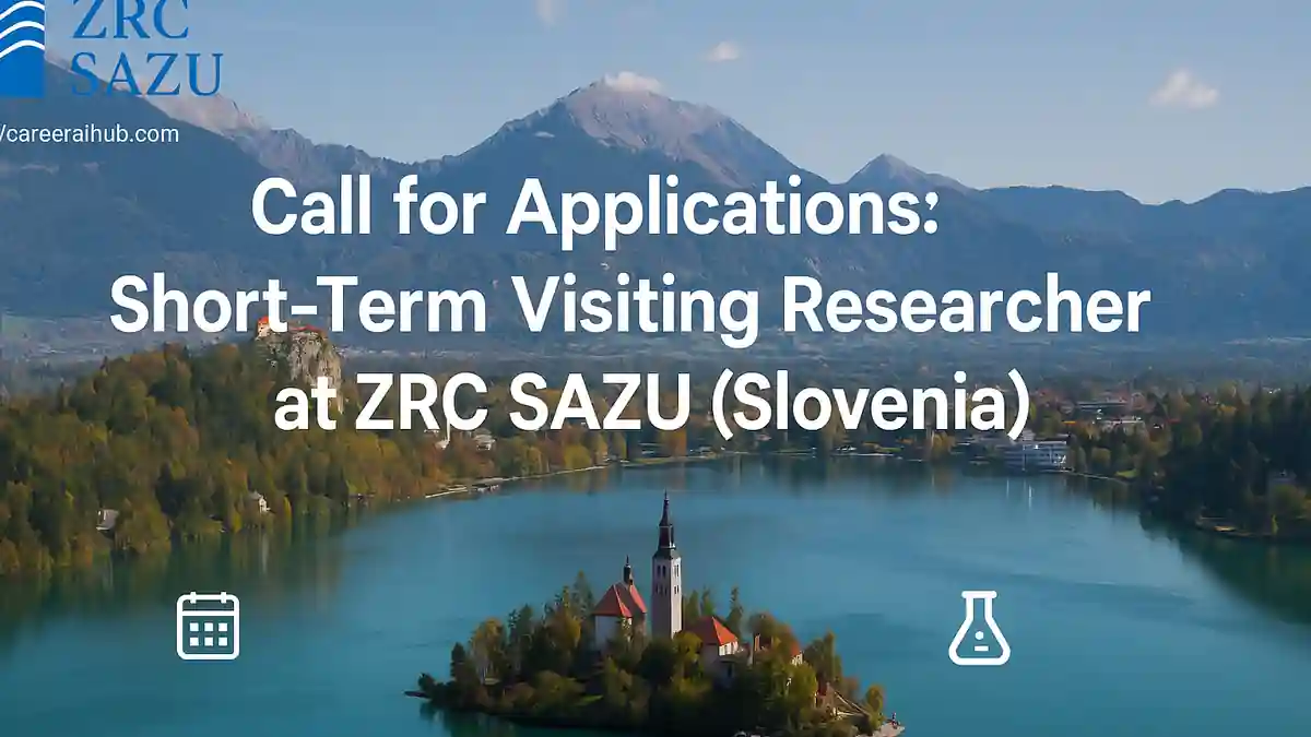 ZRC SAZU short-term visiting researcher program banner highlighting Ljubljana institute collaboration and one-month fellowship opportunity