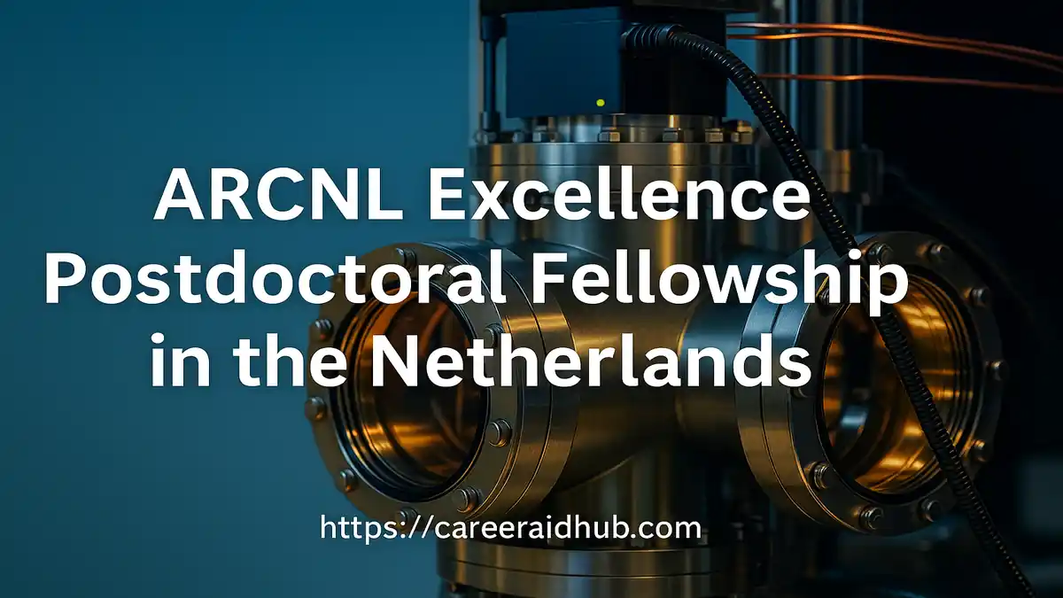 ARCNL Excellence Postdoctoral Fellowship banner highlighting nanolithography research opportunities in Amsterdam, the Netherlands