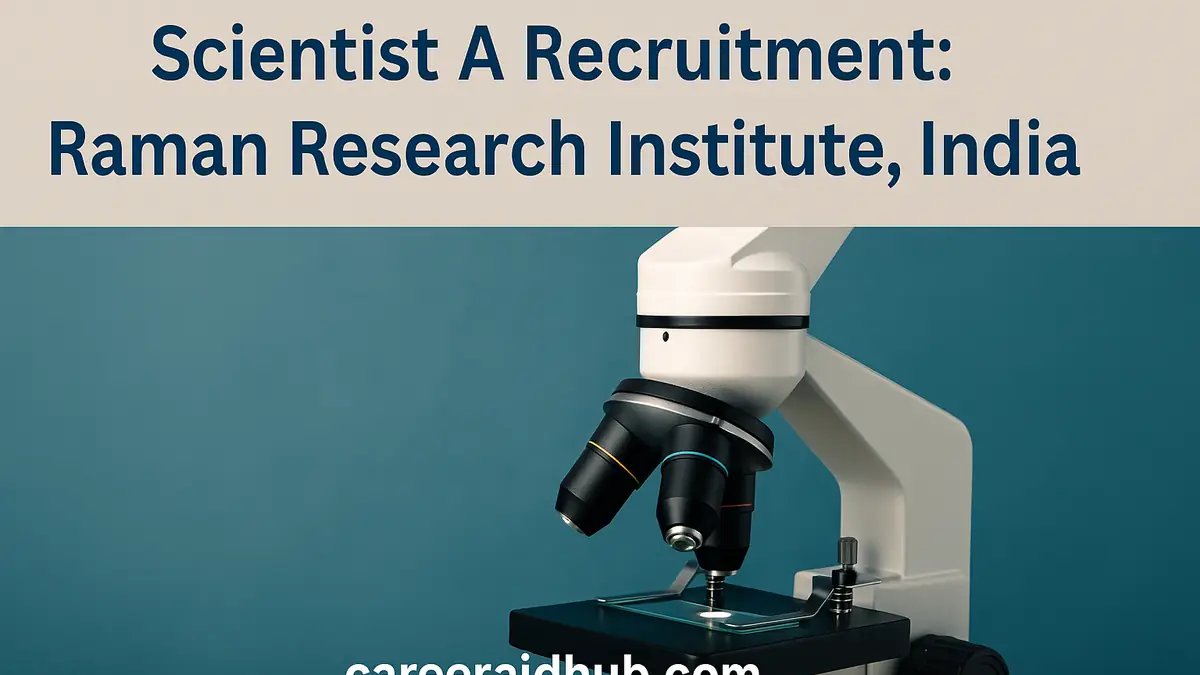 Raman Research Institute Scientist A recruitment guide showing application steps, eligibility checklist, and deadline overview.