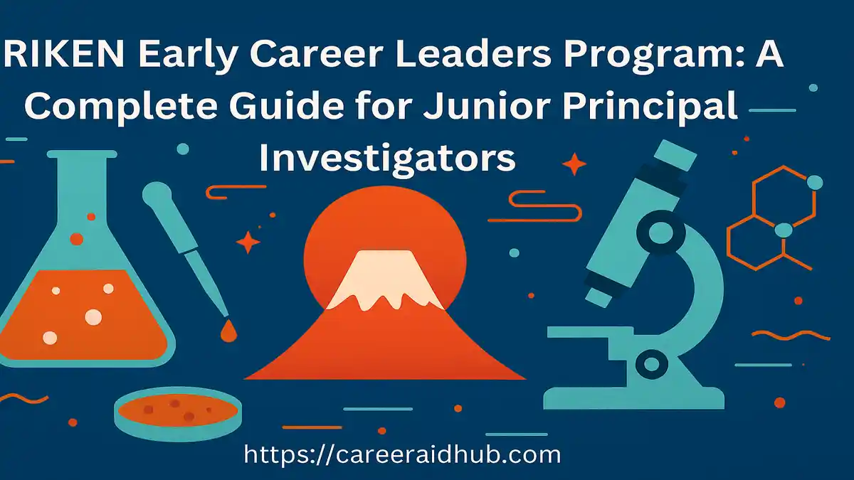 Abstract graphics highlighting RIKEN Early Career Leaders Program opportunities for early-career scientists in Japan research