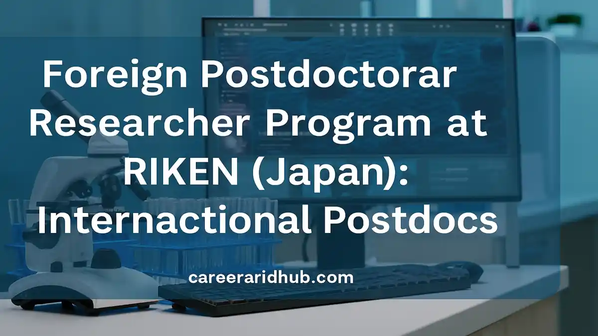 Abstract research illustration showing global scientists connecting with RIKEN Japan foreign postdoctoral researcher program opportunities